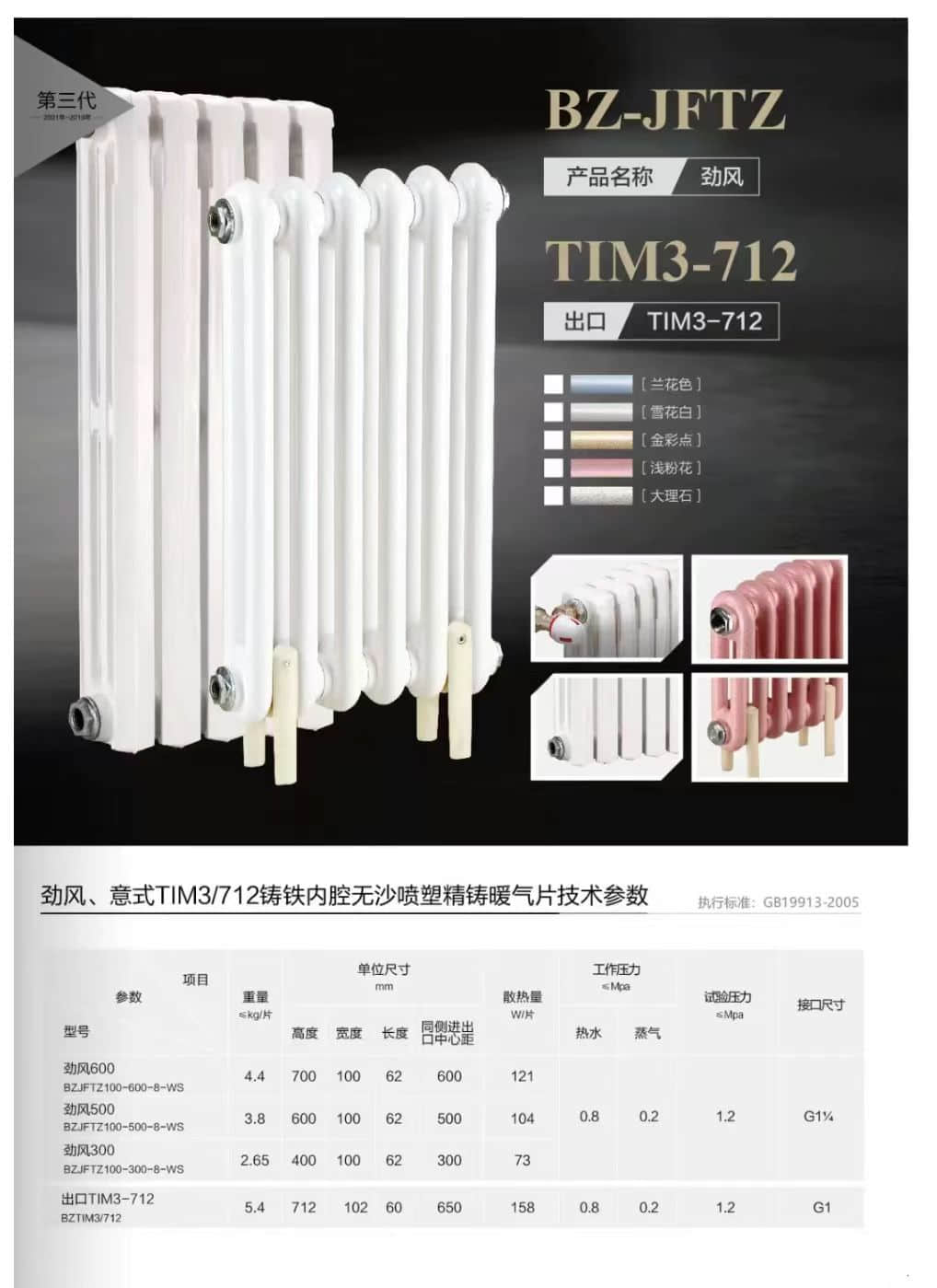 Italian TIM3 712 cast iron inner chamber sandless spray molded precision cast radiator